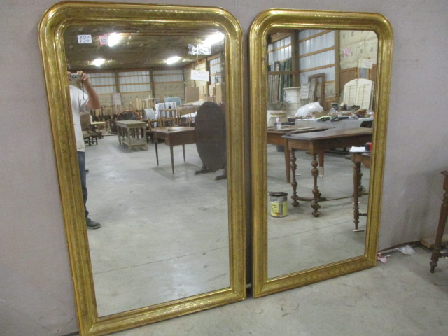 Gold / silver Louis Philippe mirror with a cartouch - Crown and Colony  Antiques in Fairhope, AL