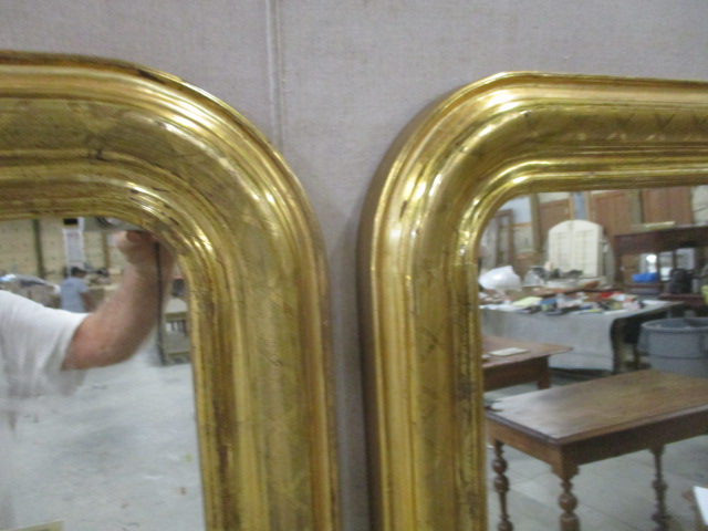 Gold / silver Louis Philippe mirror with a cartouch - Crown and Colony  Antiques in Fairhope, AL