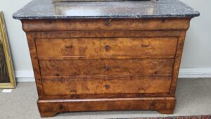 Walnut Marble Top Louis Philippe Chest Stock # 2250112